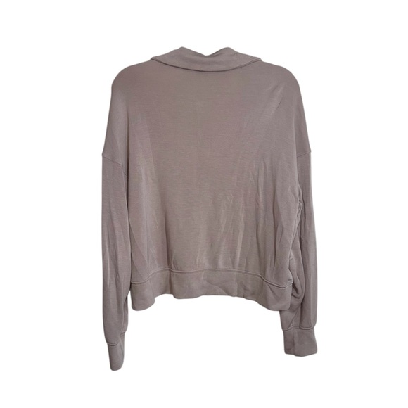 Danskin Mauve Pink Collared Sweatshirt V-neck Pullover Loungewear Large Women’s - Picture 5 of 10